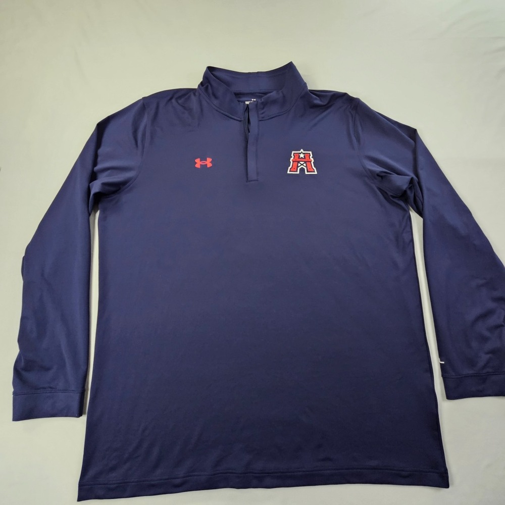 Houston Roughnecks XFL Blue Long Sleeve 1/4 Zip Performance Shirt Men's 3XLT
